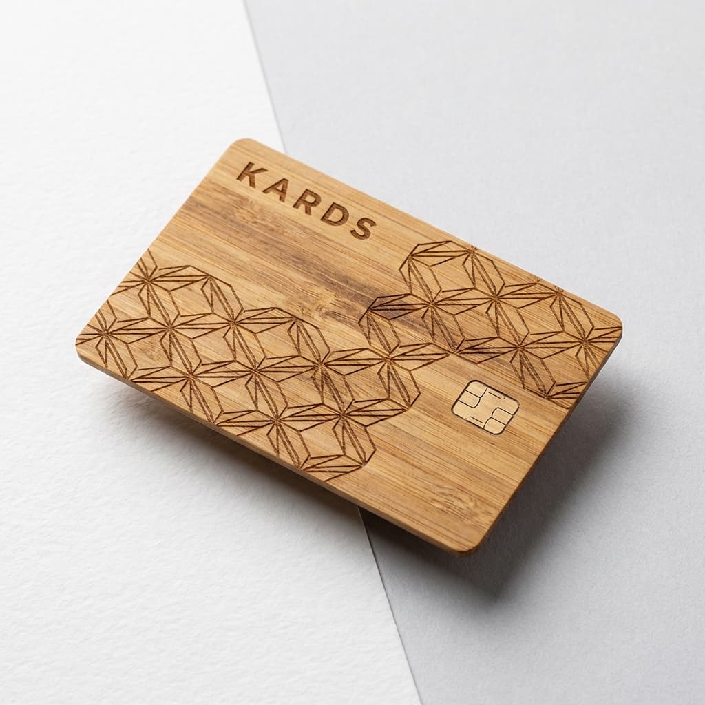 Tarjeta de Bamboo Personalizada Kards con grabado láser y NFC