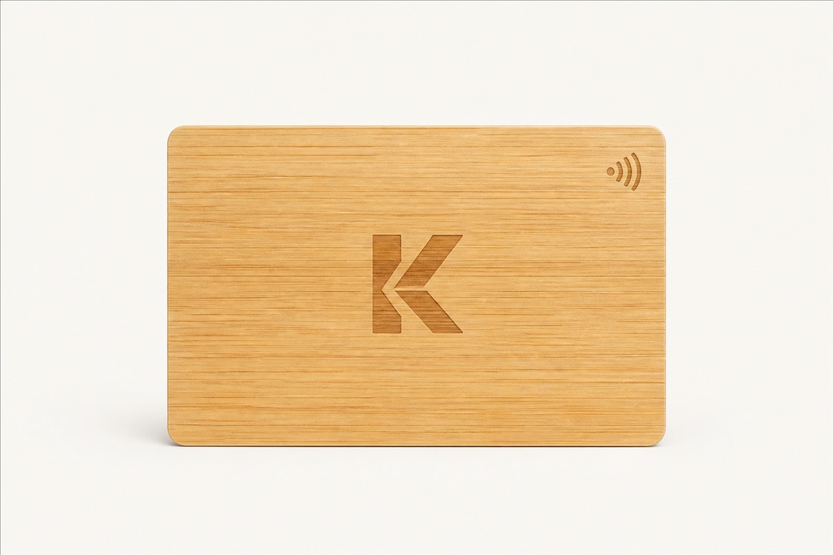 Tarjeta de Bamboo Personalizada Kards con grabado láser y NFC